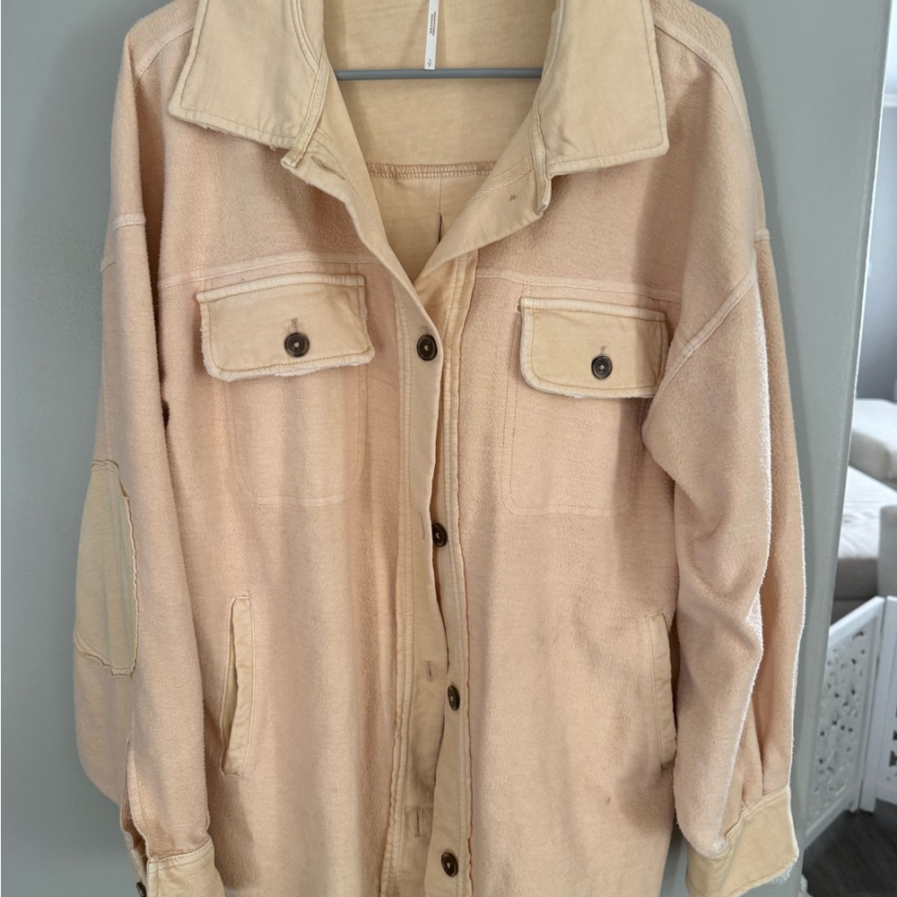 Free People Cream Knit Top